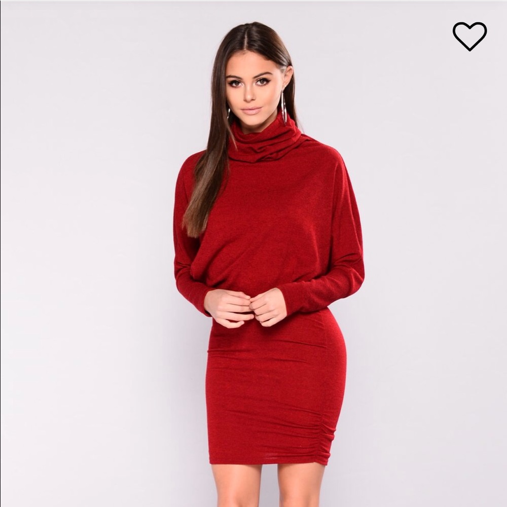 Fashion Nove Red Fall Season Dress